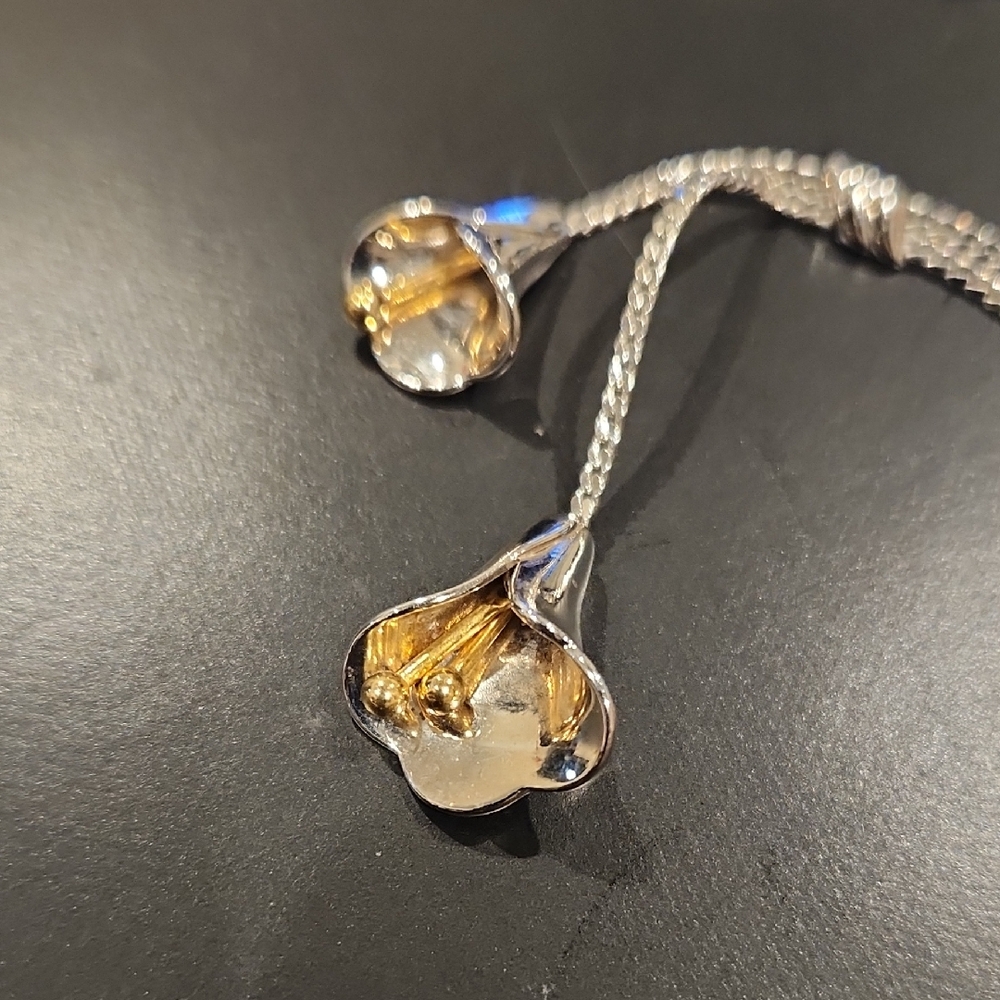 Park Lane Silver and Gold Floral Necklace
